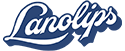 Logo of Lanolips, the worlds best lip balm, with blue and white colours